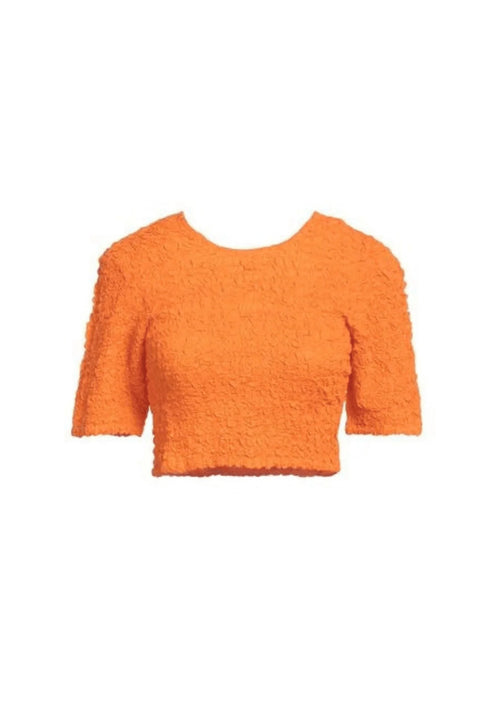 ORANGE CROP SMOCK TOP