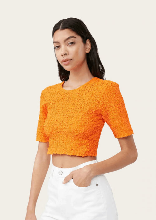 ORANGE CROP SMOCK TOP