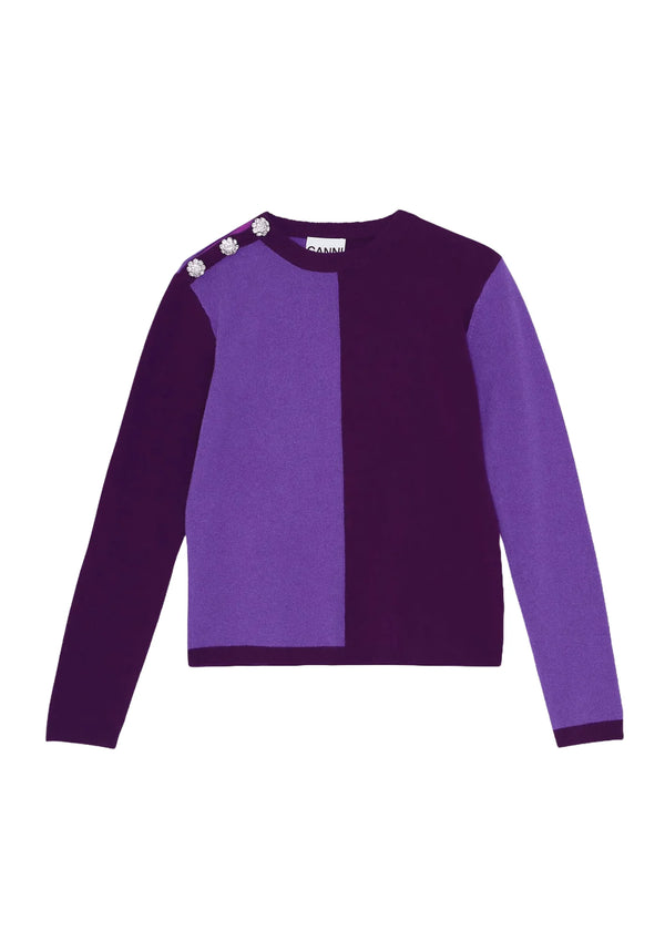 Color Block Cashmere Purple Pumper