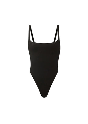 BLACK RIBBED BODYSUIT
