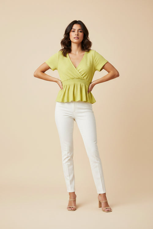 LIME RUFFLES TOP