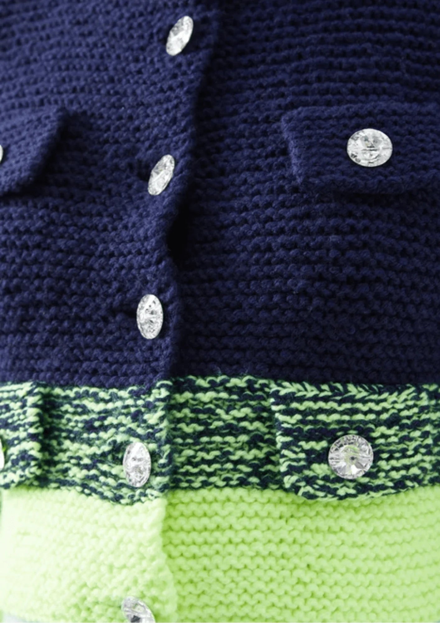 Veste en tweed bleu et vert
