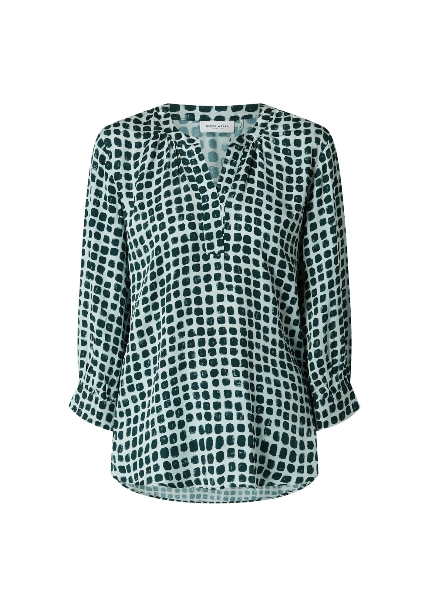 GREEN PRINTED BLOUSE