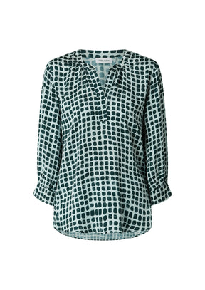 GRÜNE BLUSE MIT DRUCK