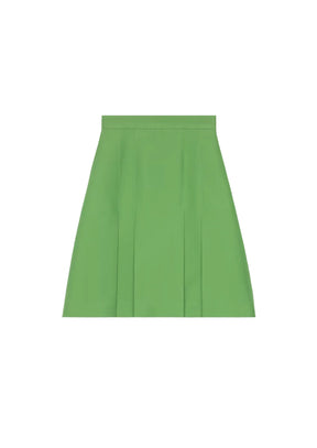WOOL-SILK PLEATED SKIRT