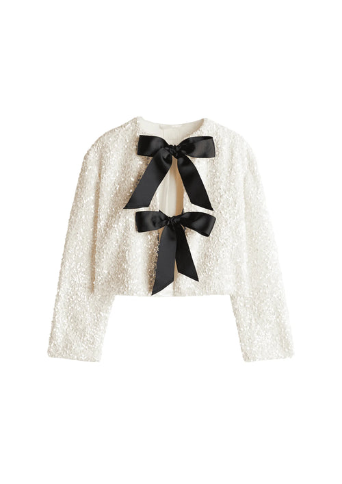SEQUIN JACKET WITH BOWS