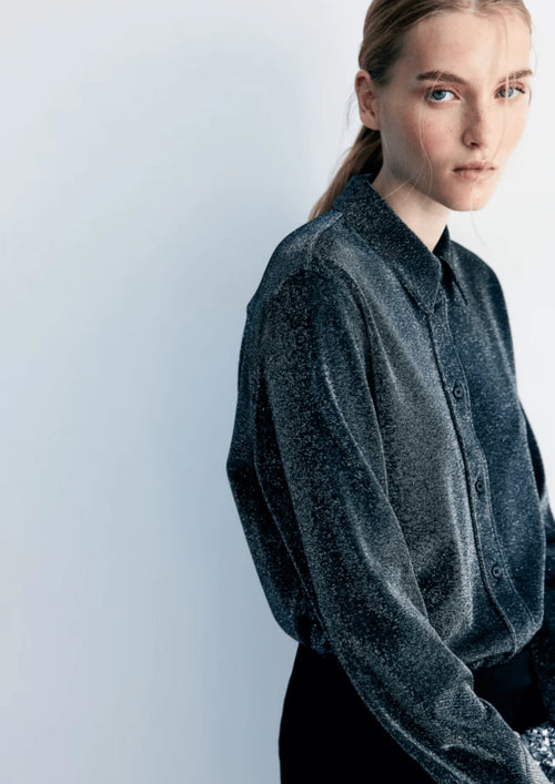 SCHWARZE GLITZERBLUSE