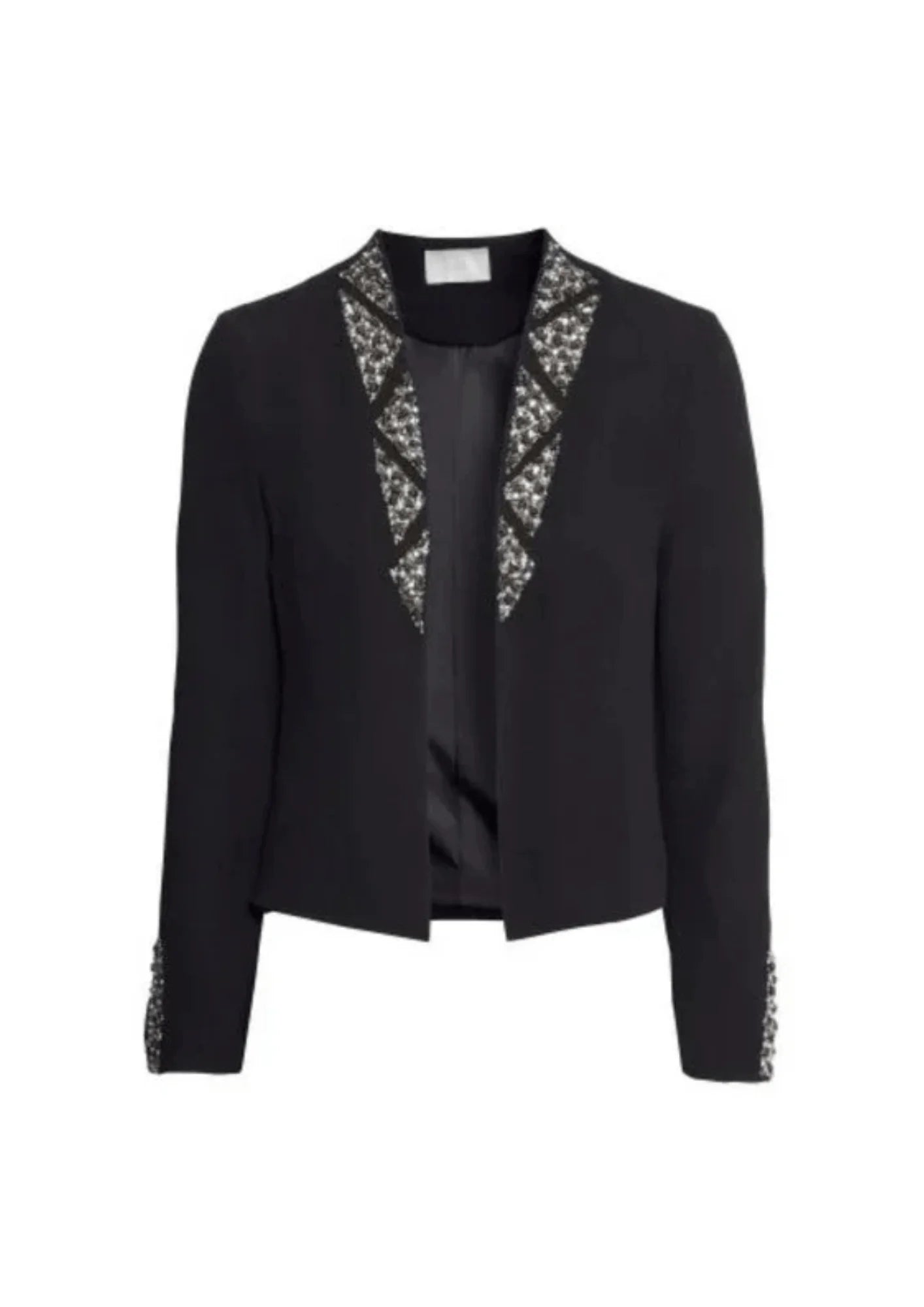 BLACK BEADED OPEN BLAZER