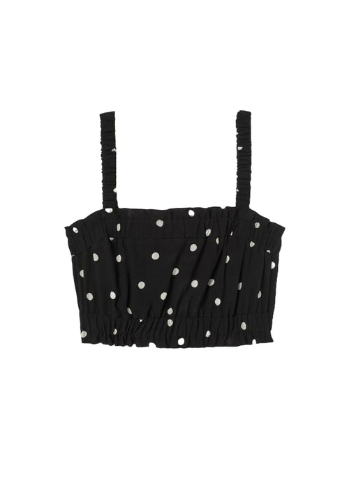 BLACK POLKA-DOT CROP TOP