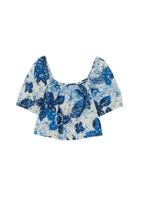 BLUE FLORAL TOP