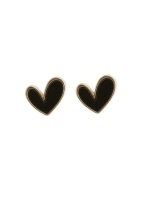 BLACK HEART EARRINGS