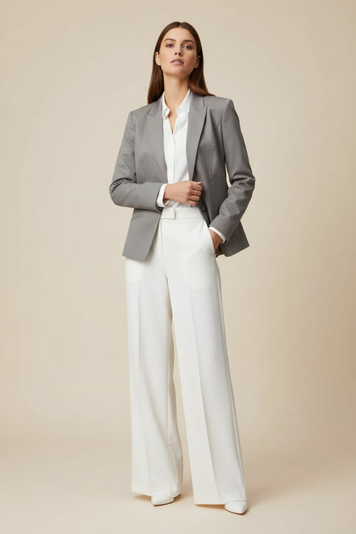 BLAZER GRIS SATINÉ