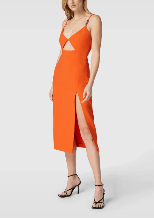 ROBE ORANGE KARDINA À DÉCOUPE