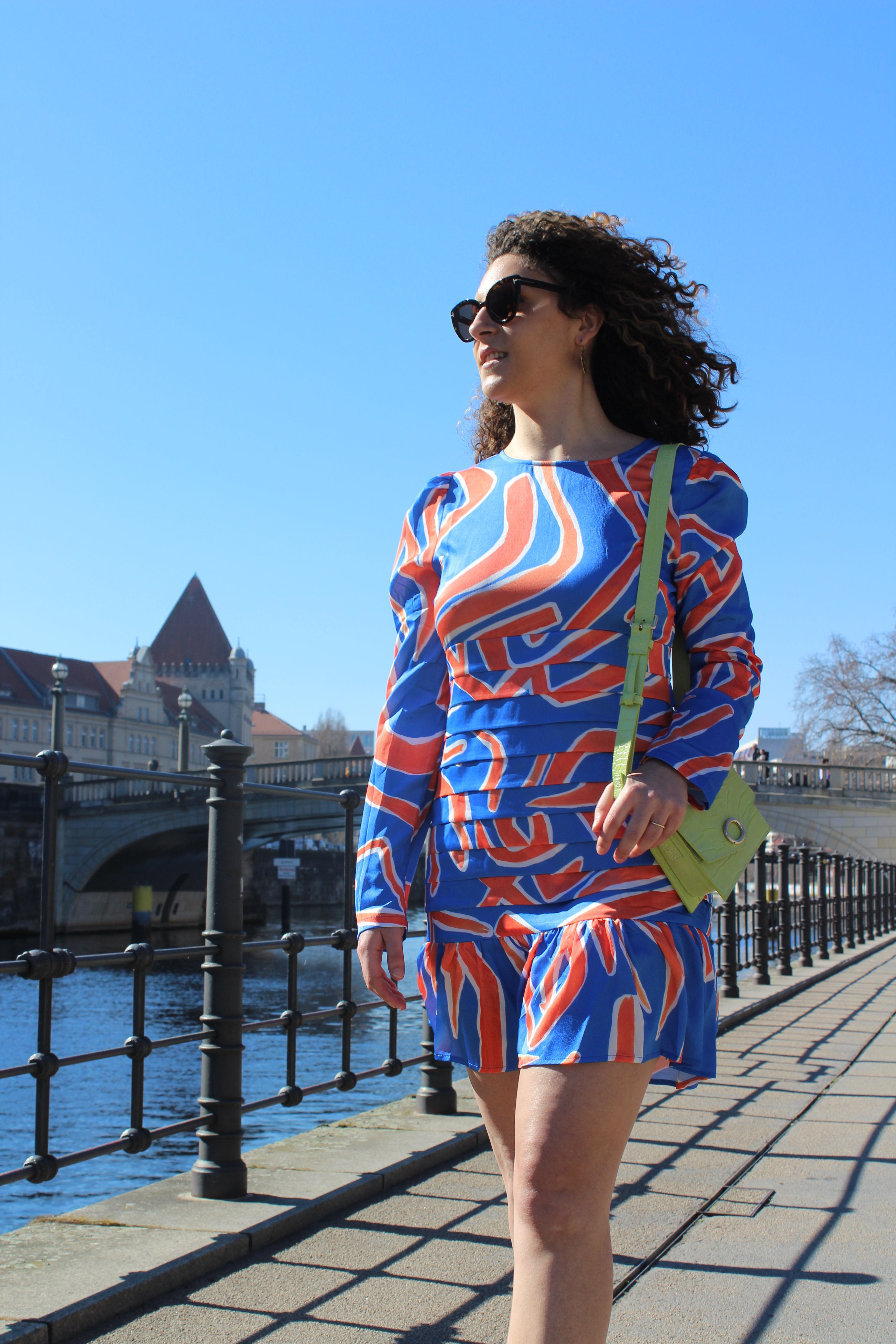 BLUE & ORANGE MINI DRESS codressing BLUE & ORANGE MINI DRESS codressing