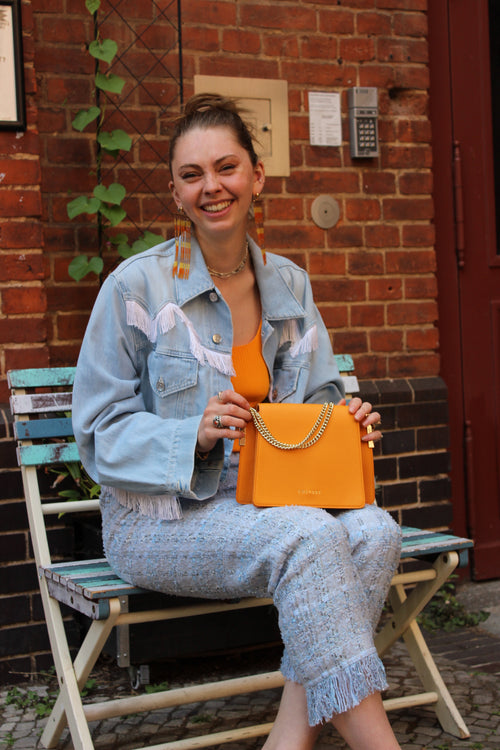 ORANGE LEATHER SHOULDER BAG