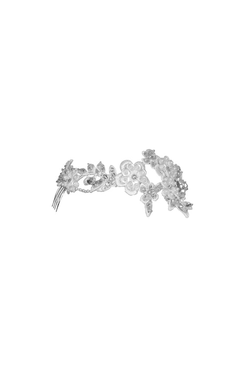 Casque de mariée avec cristaux et perles