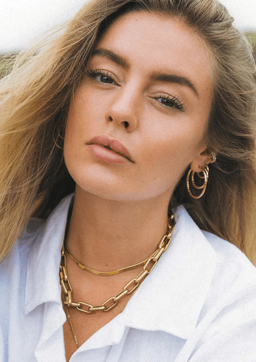 GOLD TEXTURED HOOP EARRINGS
