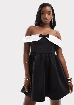 BLACK & WHITE MINI DRESS