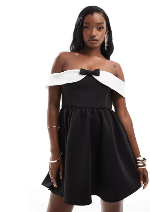 BLACK & WHITE MINI DRESS