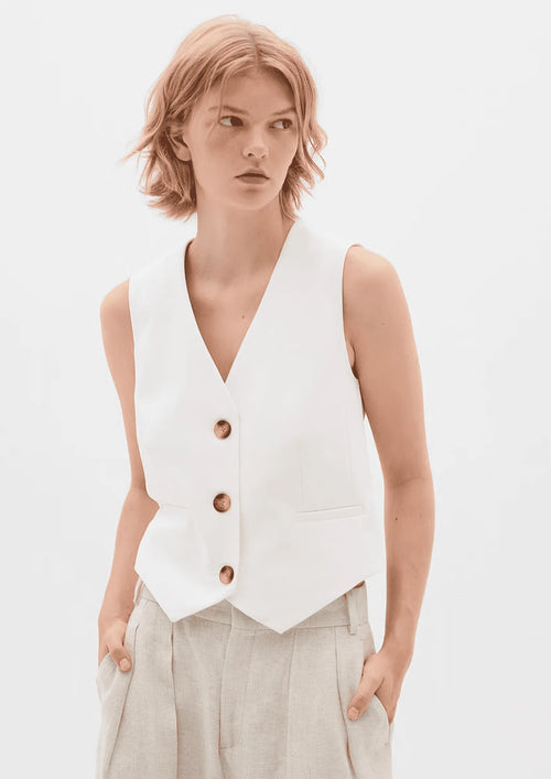 WHITE ZELLAIW WAISTCOAT
