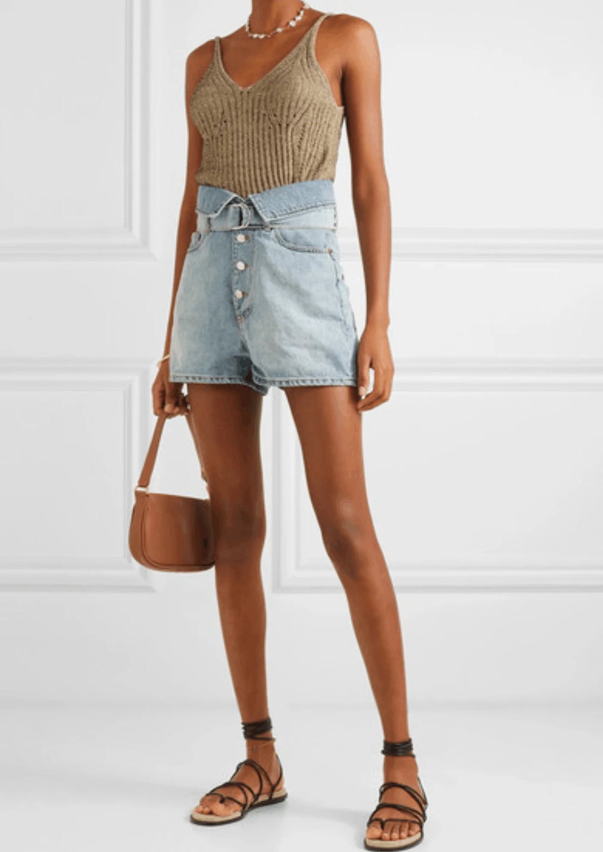 FLIRI DENIM HIGH-WAISTED SHORTS