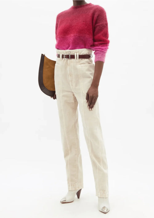 Beige hohe Taillenjeans