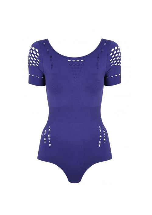 Body bleu coupé sans couture