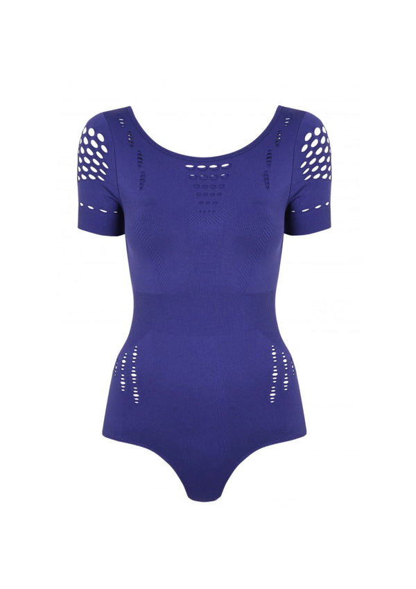 Body bleu coupé sans couture