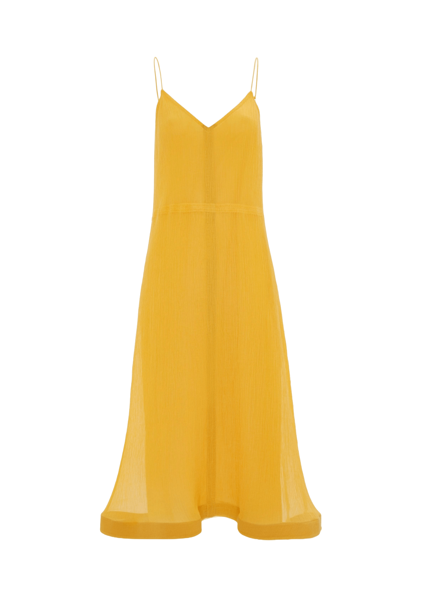 MARIGOLD TRUMPET HEM PLEAT DRESS