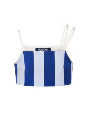 BLAUES GESTREIFTES CROP-TOP