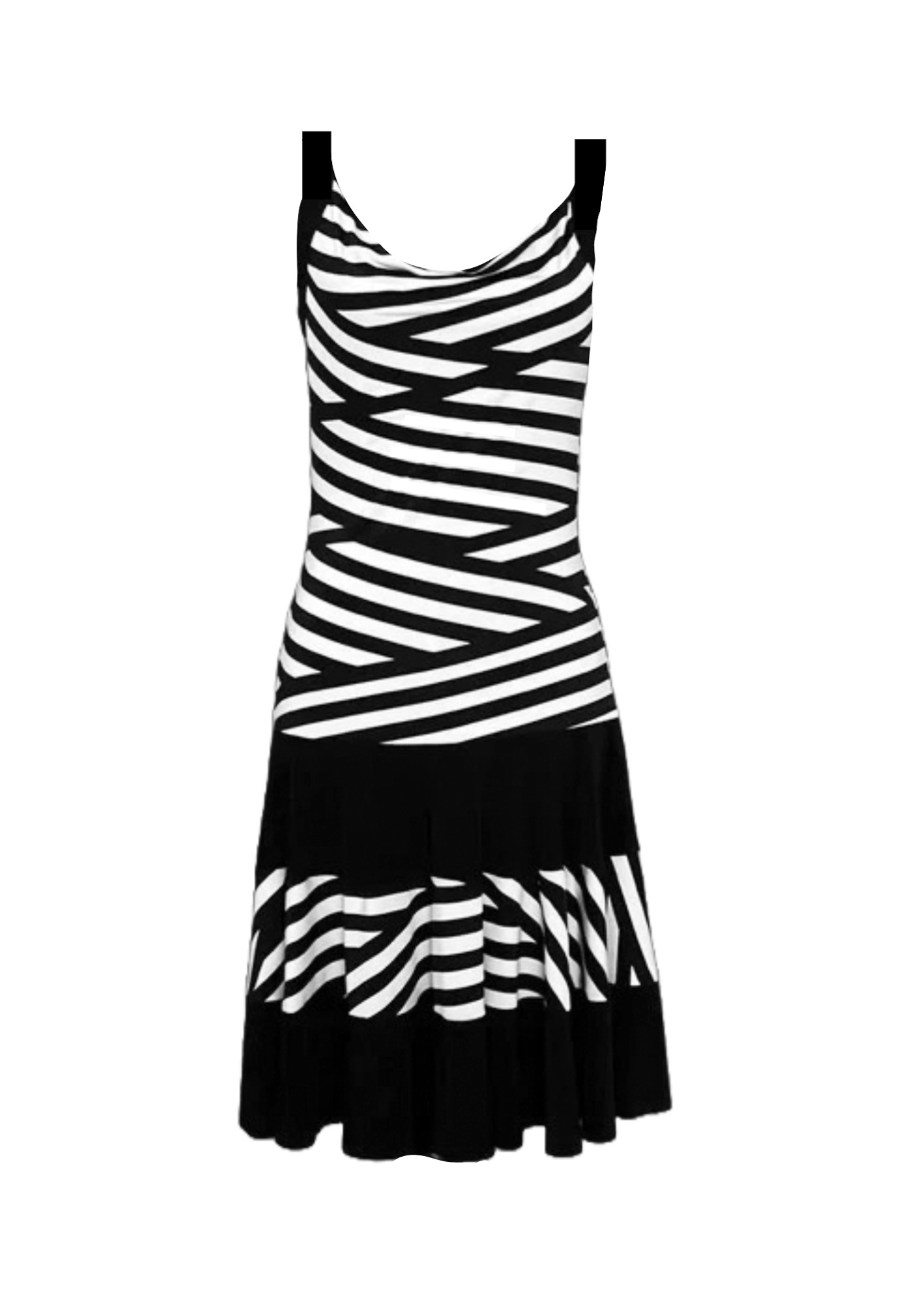 BLACK & WHITE STRIPED DRESS