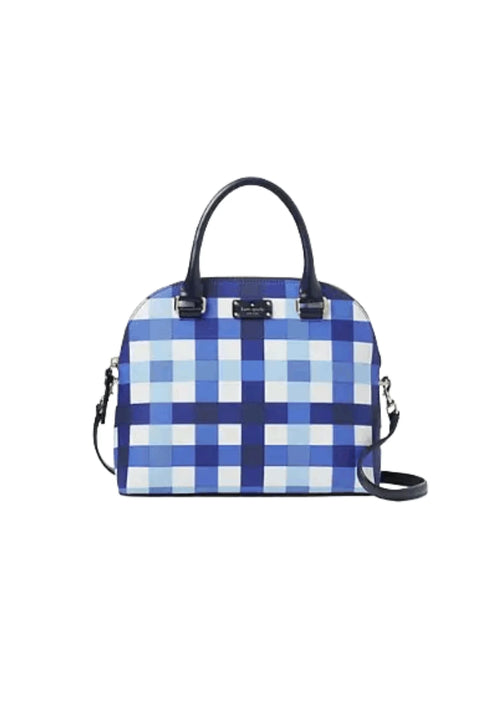 BLUE CHECK DOME SATCHEL