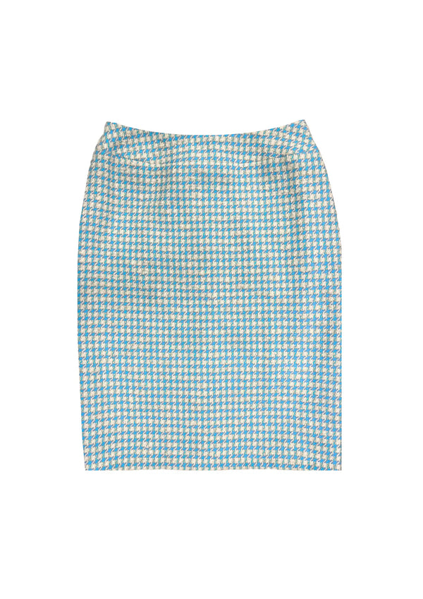 JUPE EN TWEED BLEU CLAIR