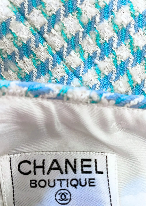 LIGHT BLUE TWEED SKIRT
