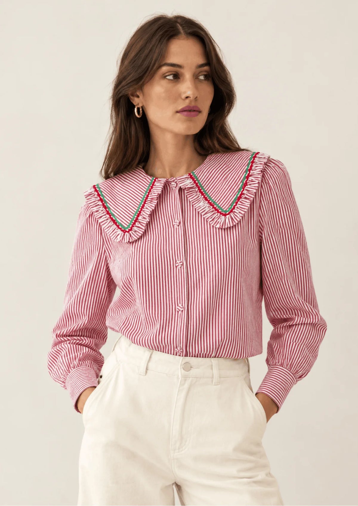 RED STRIPED SCHOOL SHIRT