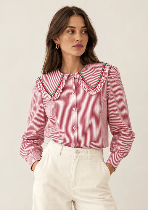 RED STRIPED SCHOOL SHIRT