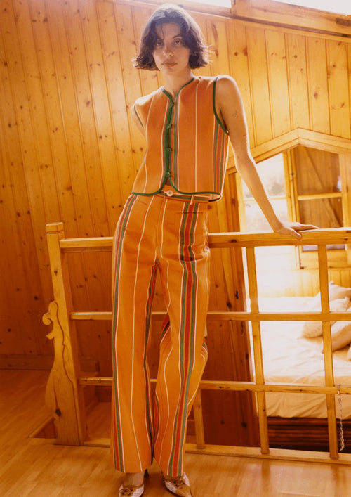 GILET RAYÉ ORANGE GROOVY