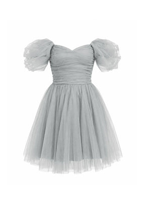 GREY SYDNEY TULLE MINI DRESS