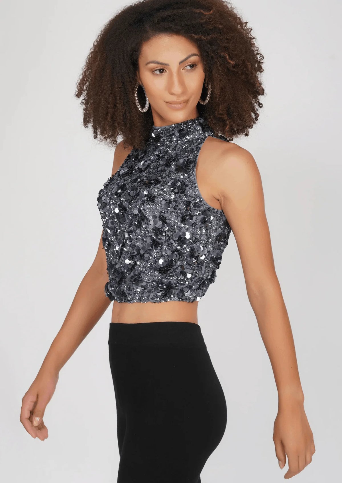 HAUT GRIS À PAILLETTES ANTHRACITE