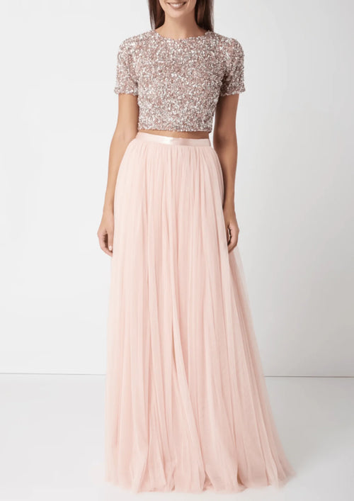 CROP TOP MIT PAILLETTEN