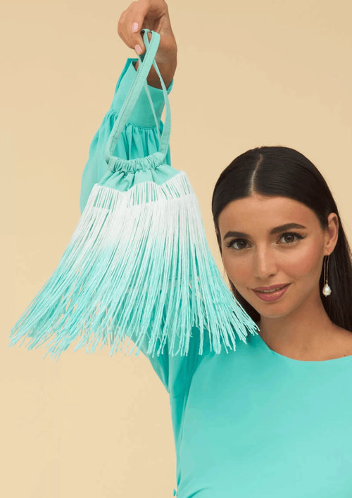 BLUE FRINGED BAG