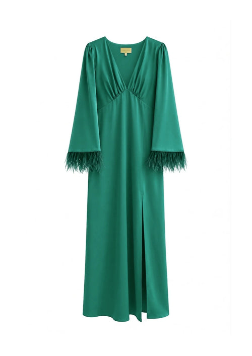 Grüner Marabu -Kleid