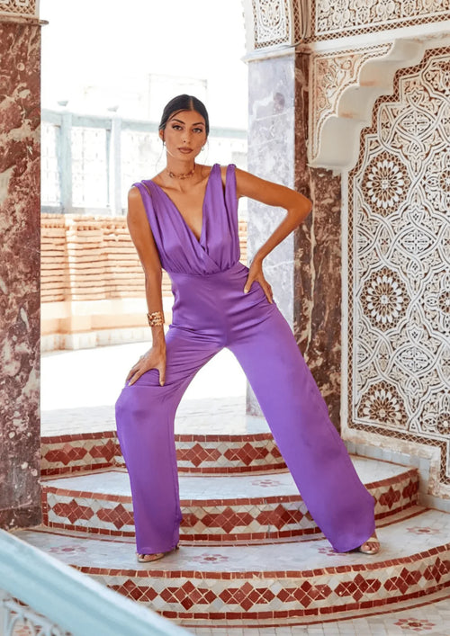 PURPLE MONO LUXOR JUMPSUIT