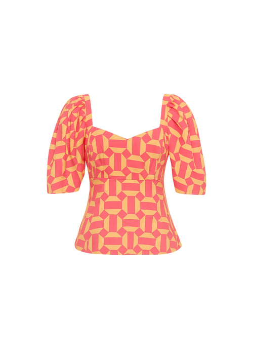 PUFFED SLEEVES BLOUSE