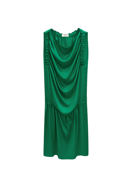 lanvin green silk dress Lanvin - Arpge Ring Draped Satin Dress For Women - Vert de Gris