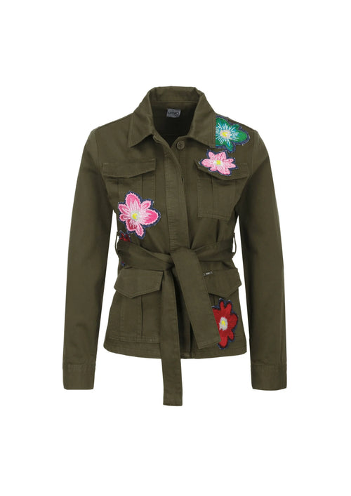 GREEN FLORAL EMBROIDERED JACKET