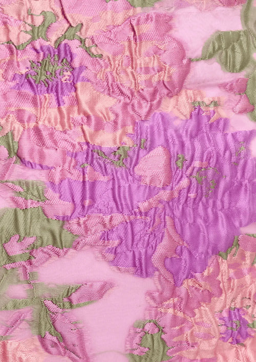 PINK FLORAL JACQUARD TOP