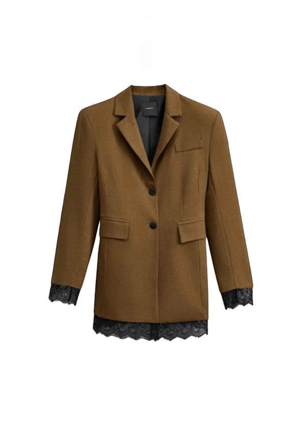 BLAZER EN DENTELLE MARRON