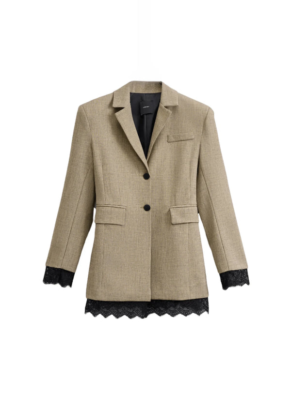 BLAZER EN DENTELLE GRIS