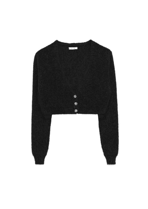 BLACK CROP CARDIGAN